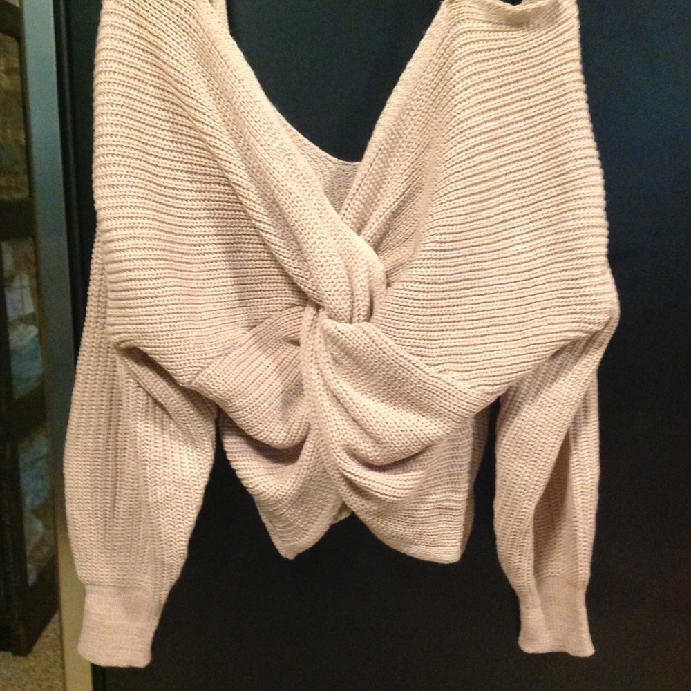 Blush Knit Sweater With Twist Back Or Front - image 1